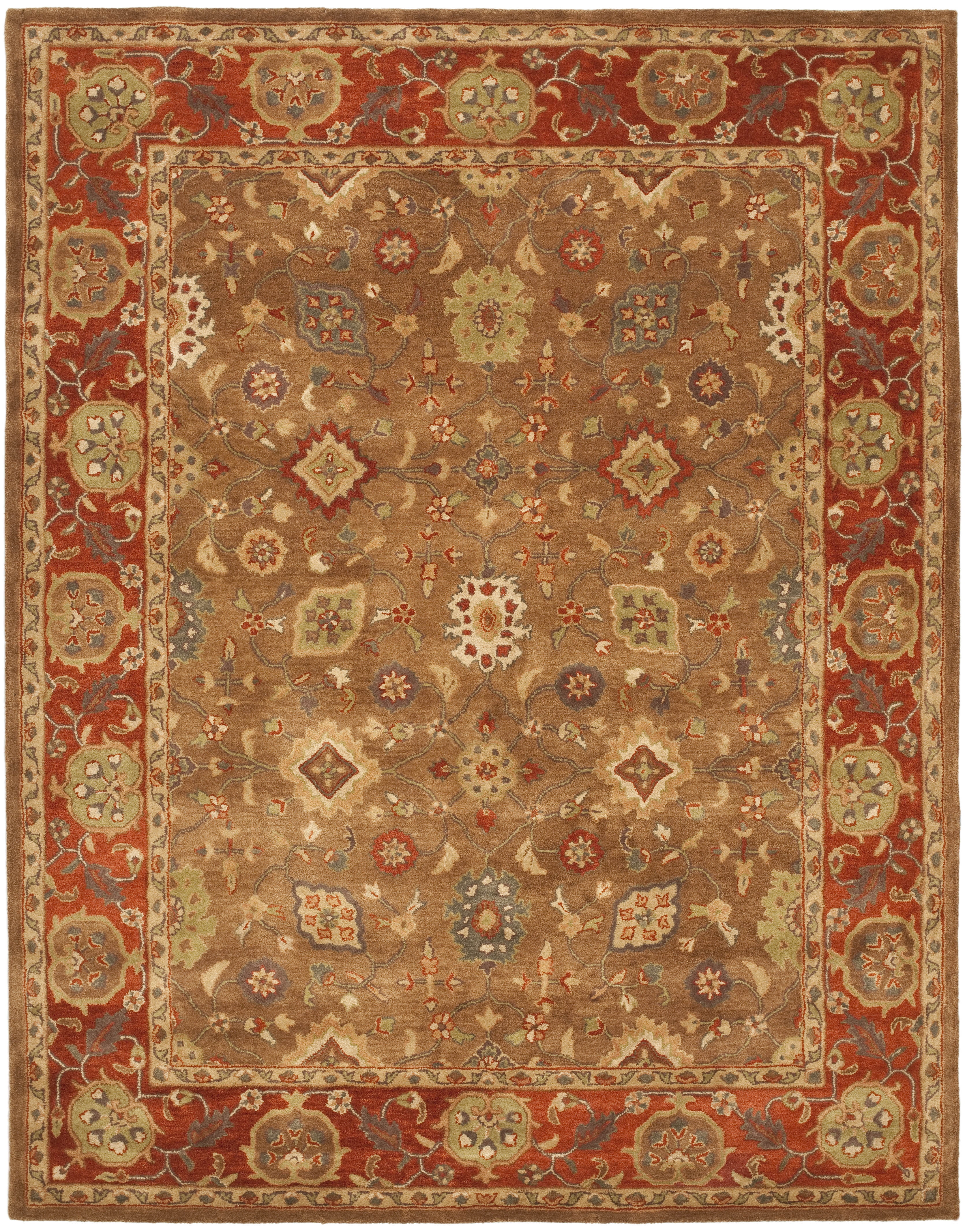 Safavieh Heritage Rothesay Oriental Wool Area Rug, Moss/Rust, 7'6" x 9'6"