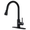 thumbnail image 1 of Grifo de cocina OWOFAN negro con pulverizador desplegable, 1 of 7