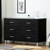 South Shore Cosmos Double 6-Drawer Dresser, Charcoal and Black Onyx
