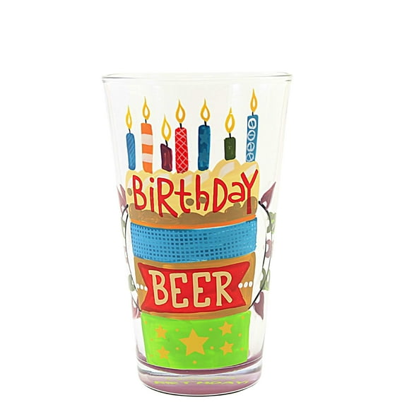 Enesco Lolita Birthday Beer Pilsner Glass, 5.83 Inch, Multicolor, 16 oz