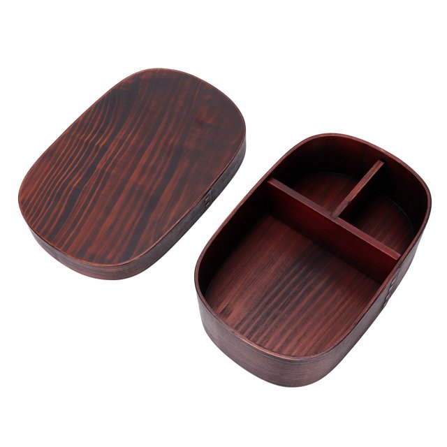 LAFGUR Meal Containers, Lunch Box Lunch Container Meal Box Wooden With Partition Board For Home For Office For Camping For Picnic
