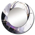 thumbnail image 2 of Designart "Multifaceted Whirls Purple Black Vision" Cubism Rund Mirror For Wall Decor - Large Purple Round Print Mirror - Round Modern Mirror - Wall Mounted Round Large Mirror - 29" x 29", 2 of 6