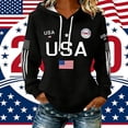 thumbnail image 2 of Hpapadks Womens Hoodie Women's Patriotic Print Pullover Hoodie Soft Fleece Top Womens Sweatshirts, 2 of 5