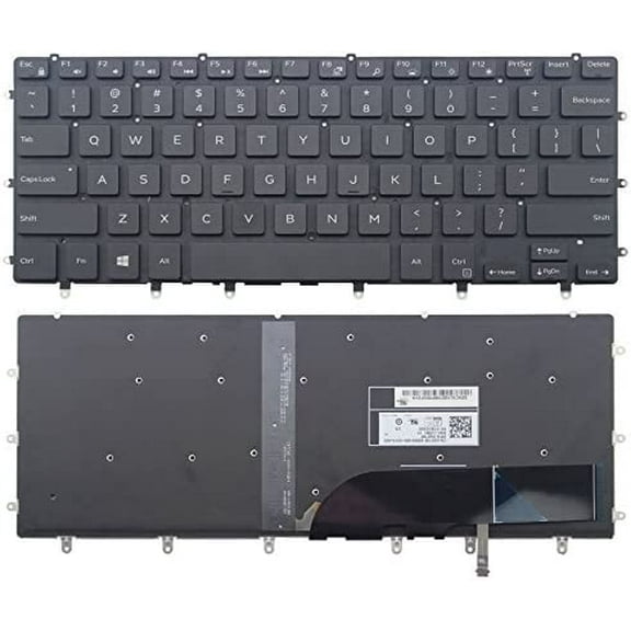 New US Black Backlit Keyboard (Without Frame) Replacement for Dell XPS 15 9570 15-9570 Precision 5530 M5530 Light Backlight