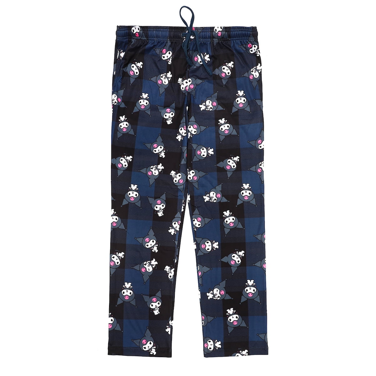 My Melody Kuromi Character Print Women’s Black Plaid Sleep Pajama Pants