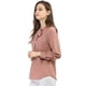 thumbnail image 4 of Allegra K Camisa Casual Con Botones Manga Larga Corbata De Lazo Para Mujer Rosa S, 4 of 6