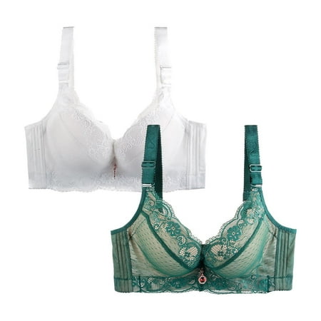 HCURIBAD Clearance! Bras for Women  Pack of 2 Sports Bra Women s Breathable Plus Size Lace Bra Womens Bras Sexy Wireless Bras for Women  Push up Bra  Bra Pack 2Pcs Underwear Beige 4XL