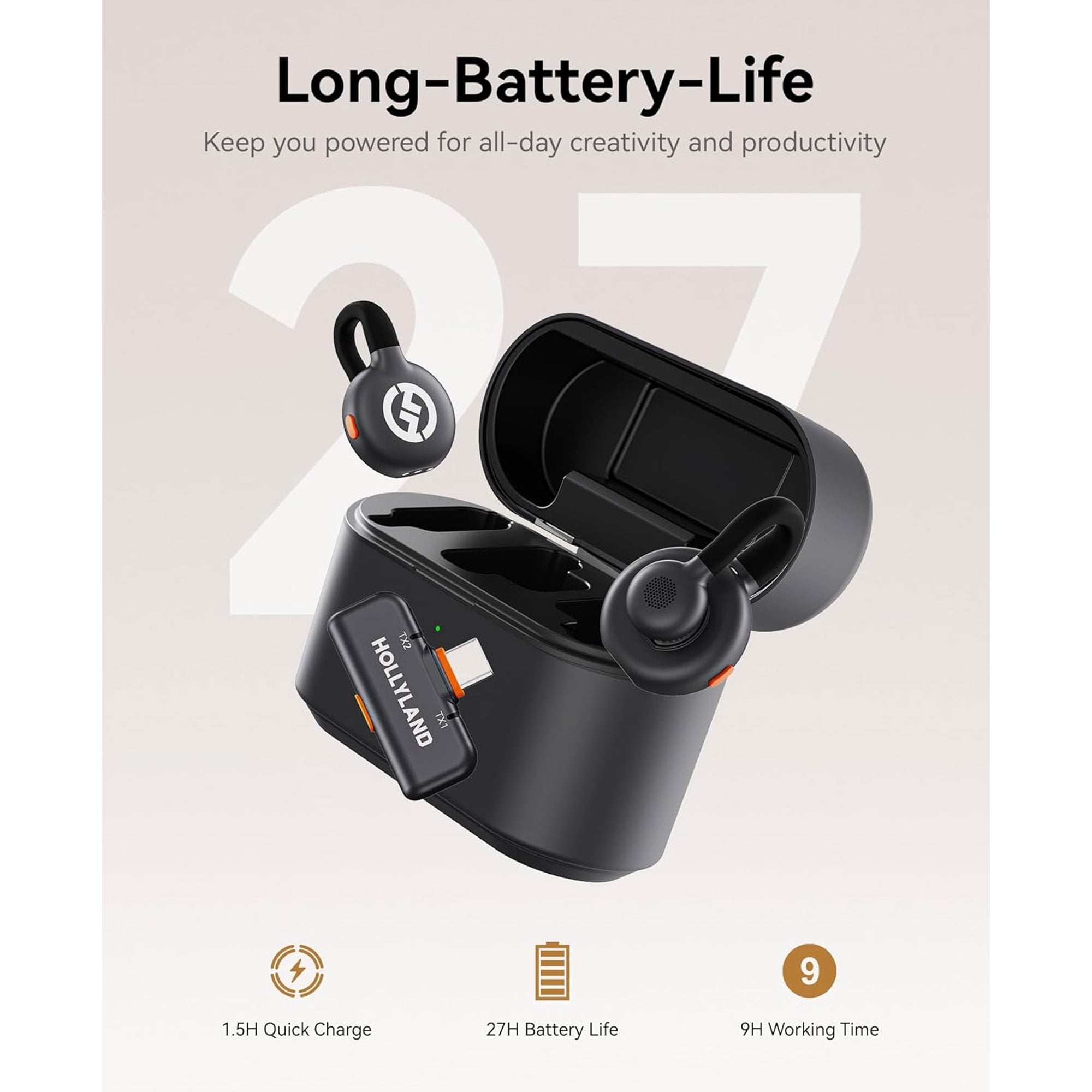 Hollyland LARK M2S 2-Person Wireless Duo Lavalier Microphone System with USB-C Port