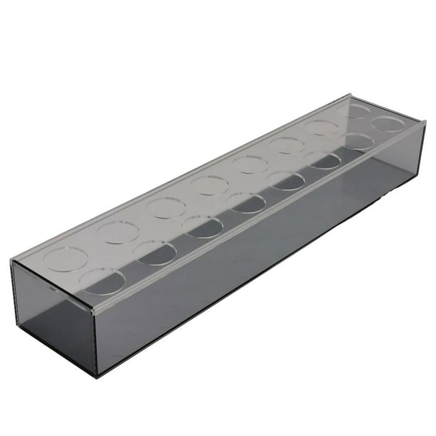 Jarrón de flores rectangular de acrílico, contenedor de flores, decoración floral gris