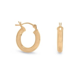Hoop Earrings 3mm x 18mm 14k Yellow Gold-plated Sterling Silver Hoop Earrings 3mm x 18mm 14k Yellow Gold-plated Sterling Silver