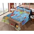 thumbnail image 4 of Ambesonne Pirate Fitted & Top Sheet Set with Shams, Ship Underwater Animals, Multicolor, 4 of 5