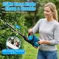 thumbnail image 3 of 22" Cordless Hedge Trimmer with 180° Rotatable Head, 21V Electric Bush Trimmer with 2 x 2000mAh Batteries, 1000W 24000r/min Motor, 65Mn Steel Blade for Garden Yard, Blue, 3 of 11