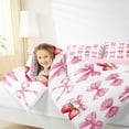 thumbnail image 3 of jejeloiu Ribbon Bows 7 Pieces Bedding Comforter Set,Red Kawaii Strawberry Full Bedding Set For Girls Kids Reversible, 3 of 7