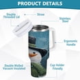 thumbnail image 4 of 30 oz Stainless Steel Tumbler Vacuum Insulated Leak Proof Stainless Steel Coffee Cup Water Bottles Green Christmas Snowman, 4 of 9