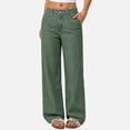 thumbnail image 2 of Women's Vintage Y2k Striped Denim Pants Wide Leg High Waist Stretchy Long Jean Palazzo Trousers with Pocket, 2 of 4