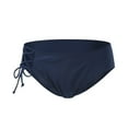 thumbnail image 5 of AOMPMSDX Women Plus Size High Waist Bikini Bottoms Swim Briefs Beach Shorts Ruched Bottom High Cut Swim Bottom Full Coverage Swimsuit Bottom Sports Yoga Shorts Swimbottom Navy L, 5 of 7