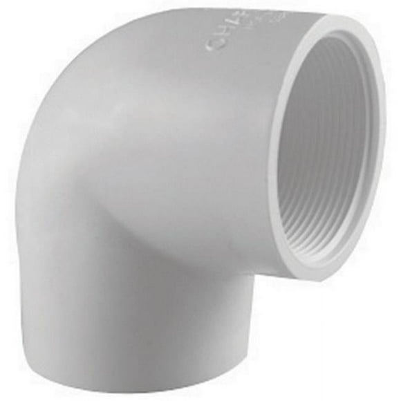 Schedule 40 PVC Ell, 90-Degree, White, 2 In. FPT - PVC 02301 1600HA