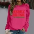 thumbnail image 2 of EHQJNJ Chandail en Molleton Jaune Col Rond Mode Hiver pour Femmes Imprimé Festif de Noël Col Rond Haut Chandail en Molleton Graphique au Dos pour Femmes Tendance Graphique Violet, 2 of 4