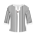 thumbnail image 5 of VEKDONE 3/4 Length Sleeve Stripe Tops for Women Summer Button Down V-Neck Tunic Tops Casual Loose Fit Lightweight Blouse Fashion Clothes White L, 5 of 5