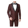 thumbnail image 2 of Adam Baker Men's 9-3409 Slim Fit One Button Satin Shawl Collar Tuxedo Suit - Burgundy - 42 Regular, 2 of 4