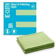 E-Cloth Glass & Polishing Cloths, Premium Microfiber Glass Cleaner, Great for Windows, Glass and Mirrors, Washable and Reusable, 100 Wash Guarantee, Lime Green, 2 Pack