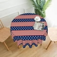 thumbnail image 6 of Patriotic Tablecloth Round 60 Inch Fourth of July Red White Blue Stars Tablecloths Washable Wrinkle Stain-Resistant Table Cloth Polyester Table Cover for Veterans Day Memorial Day, 6 of 6