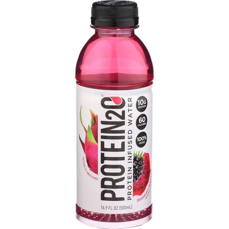 Protein2o 15g Whey Protein Infused Water, Dragon Fruit Blackberry, 16.9 oz Botte (Pack Of 12)