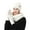White Hat fot Girl and Boy, variant on AINIYS Winter Warm Wool Hat Scarf Gloves Set Double Layer Thick Knit Windproof Ear Protection Ideal for Casual Wear Accessory for Women Beige Free Size