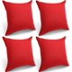thumbnail image 1 of Paquete de 4 fundas de cojín decorativas impermeables para exteriores, funda de cojín impermeable para jardín, balcón, patio, cuadrado, funda de almohada con revestimiento de poliuretano par JFHHH pequeña, 1 of 5