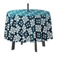 thumbnail image 1 of Vargottam Indoor/OutdoorRoundTablecloth 58 InchTablecloth with Umbrella Hole & Zip- Waterproof TableCloth TableCovers for Backyard Table -Teal Green, 1 of 7