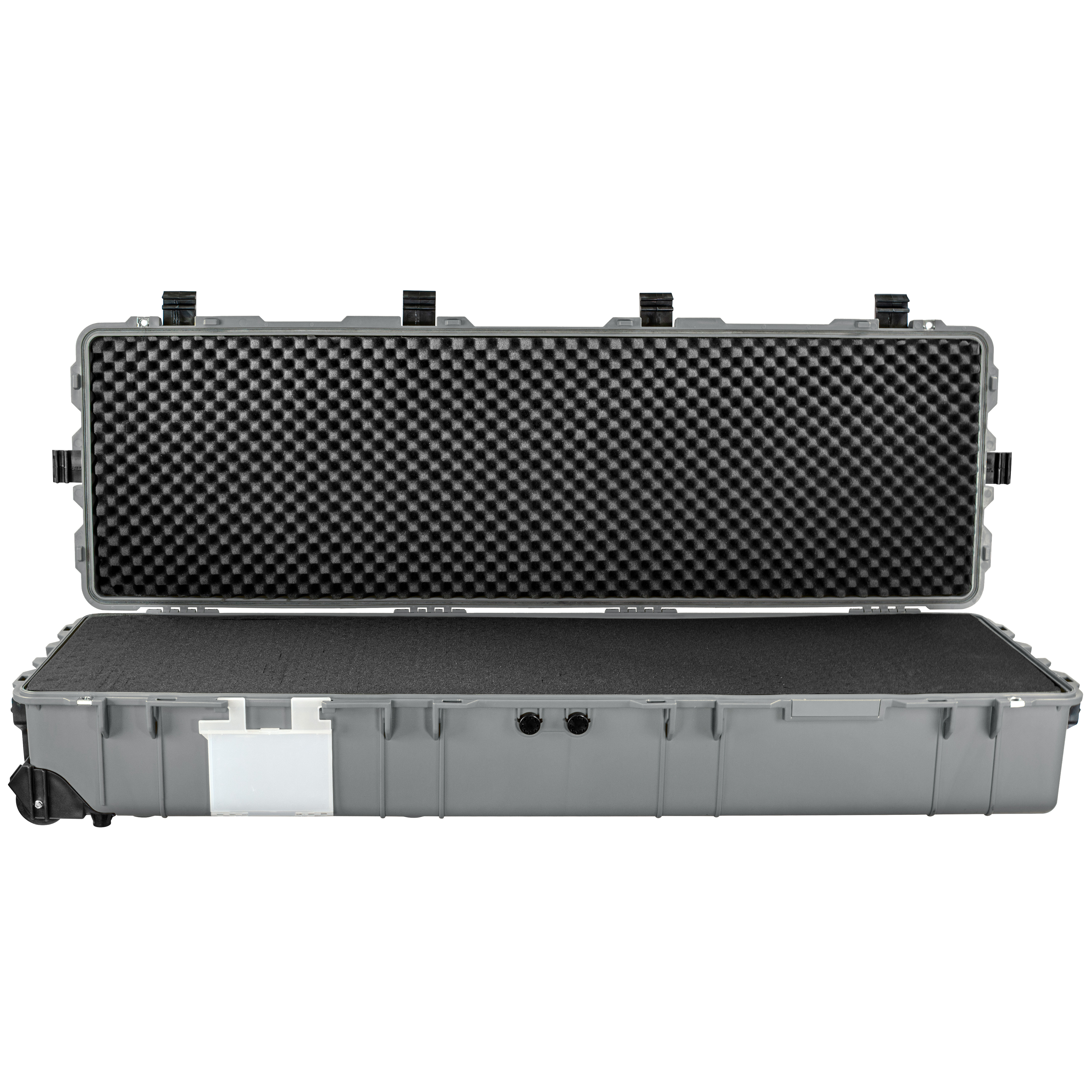 Eylar XXXL 57 Inch Heavy Transport Roller Rifle Hard Case with Foam, Mil-Spec, Waterproof & Crushproof, Auto-Pressure Valve with Lockable Fittings TSA Standards (Gray)
