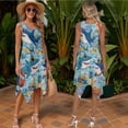 thumbnail image 2 of Psesaysky Tropical Shark Print Tunic Dress with Matched Shirts for Beach Vacation Hawaiian Couples Matching Outfit Women Sleeveless Dress or Short Sleeve Shirts Summer Outfit-2XL, 2 of 7