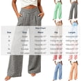 thumbnail image 2 of Maplenight Womens Plaid Pants Wide Leg Elastic High Waist Pleated Casual Pants Summer Vacation Office Trousers with Pockets, 2 of 6