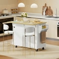 thumbnail image 2 of HOMCOM 51" Kitchen Island with Power Outlet Drop Leaf Kitchen Cart White, 2 of 8