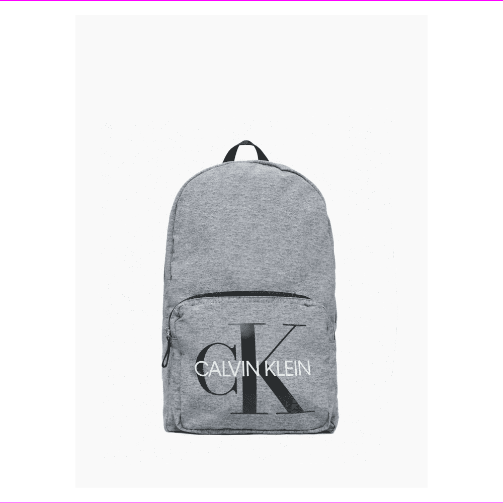 Calvin Klein Monogram Logo Back-To-School Jersey Backpack Gray 
