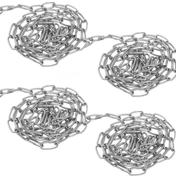 4Pcs Small Metal Chain, Stainless Steel Chain Link, 59in x 0.06in Long Durable Steel Chain Links for Hanging Plant, Hanging Clothes, Pet, Binding Chains Artworks