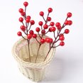 thumbnail image 2 of Bienvenido 20 Ramo Ramas de Bayas Artificiales Bayas Rojas Dos, Bayas Rojas Artificiales Rama de Bayas Rojas navideñas Tronco, Ramas de Bayas Artificiales para Boda navideña, 2 of 8