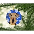 thumbnail image 2 of Carolines Treasures SC9373-CO1 Airedale Winter Snowflakes Holiday Ceramic Ornament 3 in multicolor, 2 of 2