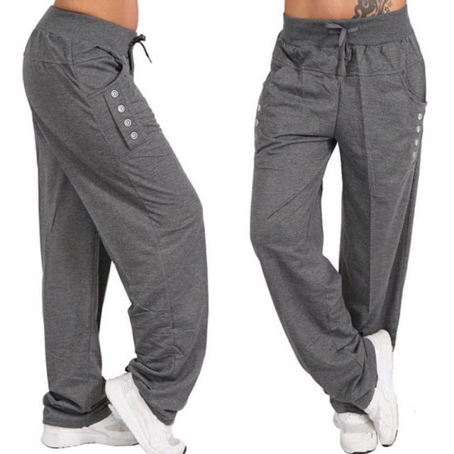 Womens Joggers Yoga Sweatpants Wide Leg Lounge Pajamas Pants Comfy Drawstring Workout Running Pants with Pockets