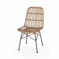thumbnail image 3 of Enloe Outdoor Dining Chairs (Set of 2), All-Weather Patio Side Chairs with Comfortable Seat Cushions, Modern Stackable Garden Chairs for Poolside, Deck, Backyard, Light Brown, 3 of 8