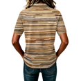thumbnail image 6 of JULMCOMO Polo Shirts for Women Floral Print Collared Short Sleeve Button Loose Fit Trendy Golf Shirts Daily Comfy Casual Blouses Khaki L, 6 of 6