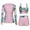 A-Pink, variant on ZQUUVOU Women's 3 Piece Rash Guard Long Sleeve Swimsuits Zip Up Built In Bra Swim Shirts With Boyshorts Quick Dry A-Pink