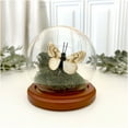 thumbnail image 3 of Plymor 3.5" x 4" Glass Display Dome Globe Cloche (Walnut MDF Base), Pack of 2, 3 of 3