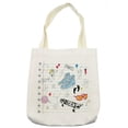 thumbnail image 1 of Doodle Tote Bag, Notebook Design with a Variety Drawings Funky Skateboard Shooting Star, Cloth Linen Reusable Bag for Shopping Books Beach and More, 16.5" X 14", Cream, by Ambesonne, 1 of 2