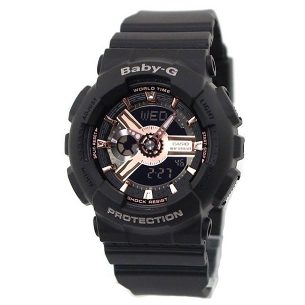 Casio BA110RG-1A Baby-G Women's Watch Black 43.4mm Resin - Walmart.com