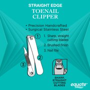 Equate Metal Straight-Edge Toenail Clipper, 1 Count