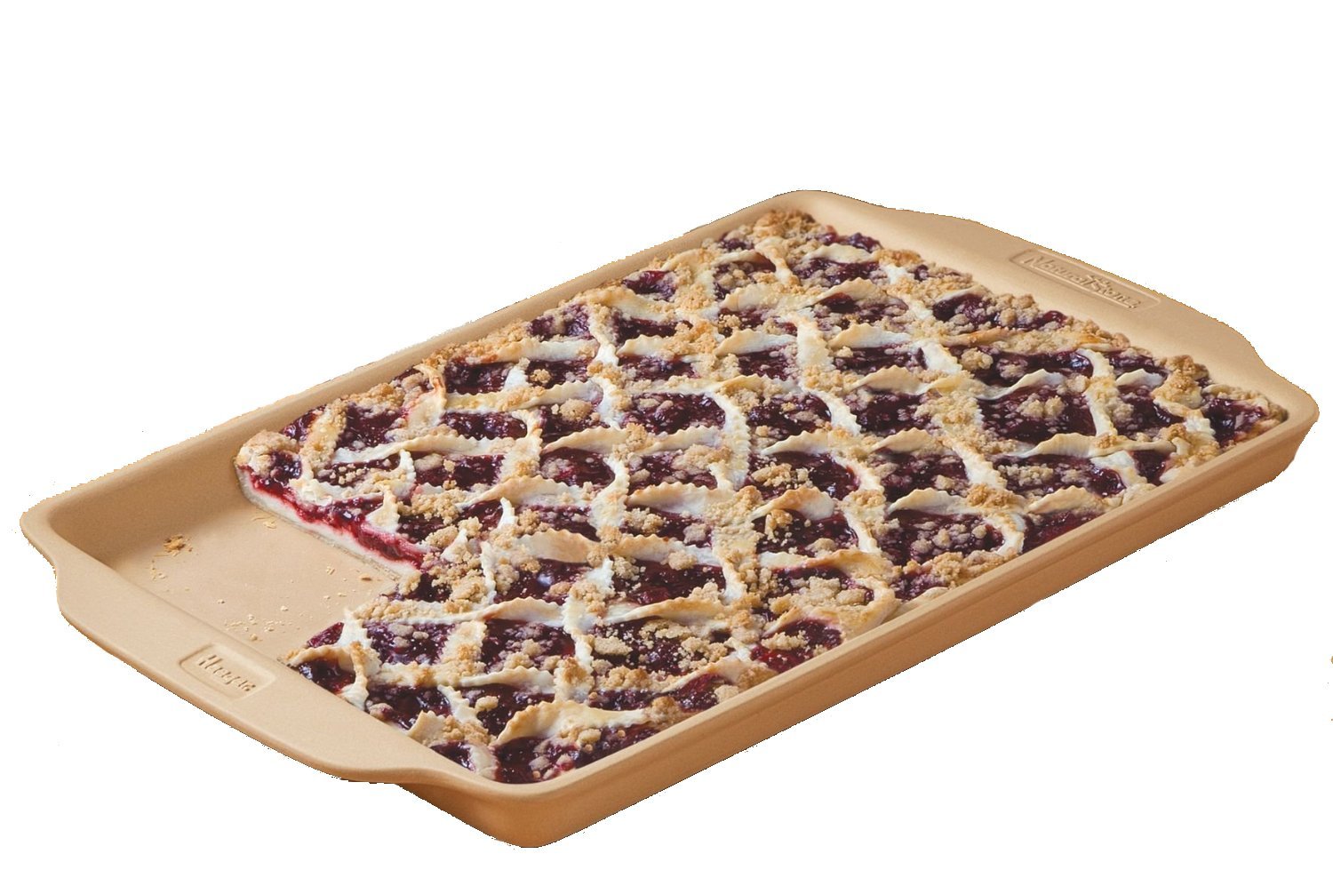 Haeger Large Bar Stoneware, Cookie Sheet, Jelly Roll Pan, with Handy