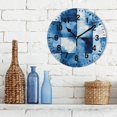 thumbnail image 3 of Yayeee 10" Wall Clock Battery Operated Quartz Round Silent Non-Ticking Home Decor,Blue Pattern, 3 of 6