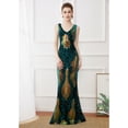 thumbnail image 3 of Vestido de noche largo elegante con lentejuelas y cola de pez para la noche, para exhibiciones de modelos de automóviles, para anfitriones de eventos, vestido largo con escote en V profundo, 3 of 6