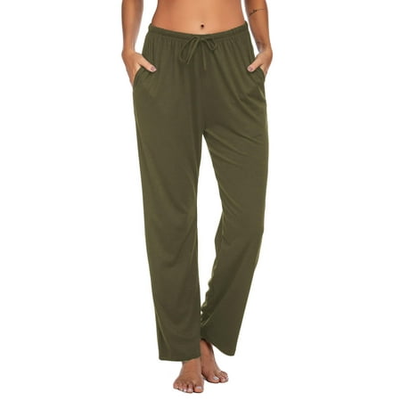 

Ekouaer Women Lounge Pants Pajama Sleep Pant solid color printed tie-dye Bottom with Pockets Stretch Sleepwear Pants